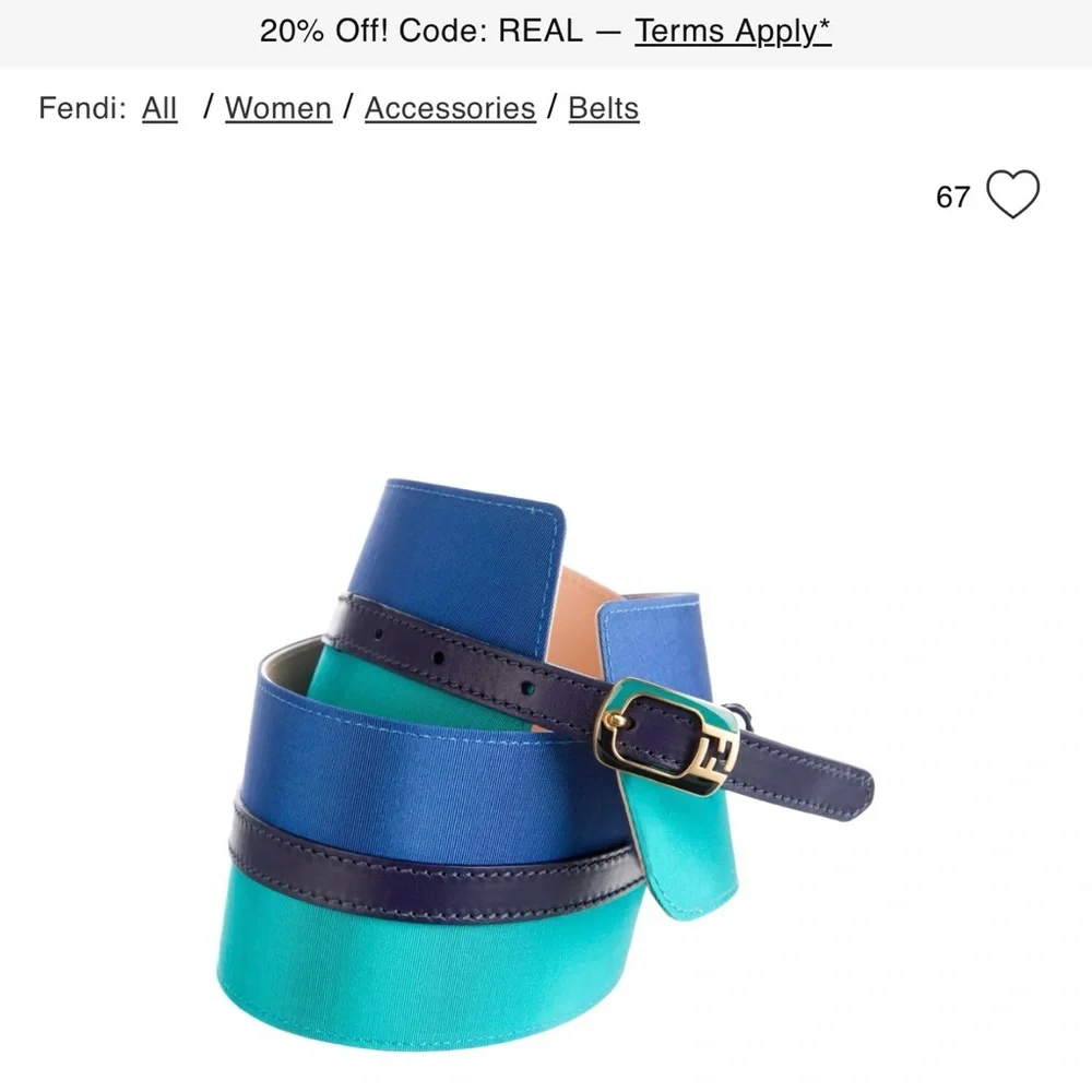 Fendi Blue and Teal Women's Belt - Picture 8 of 9